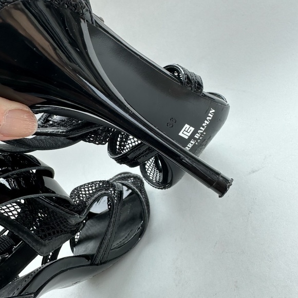 Pierre Balmain Black Leather Heel With Ankle Strap - Picture 10 of 10